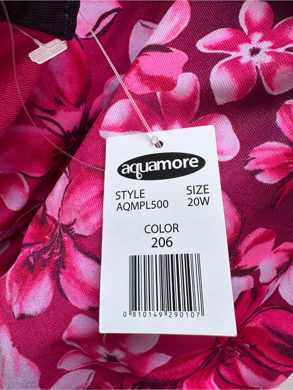 Aquamore Floral Fade Pink to Black One-Piece Swimsuit SZ 20W D Built-in Bra Line - Picture 6 of 13
